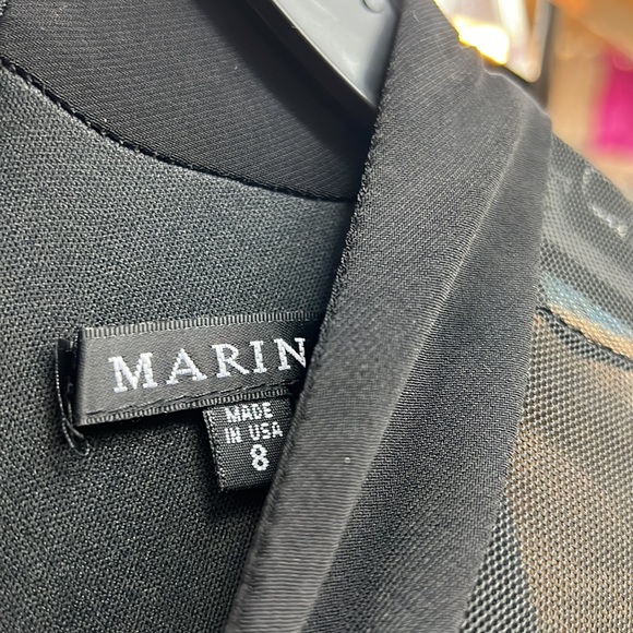 NWT,Marina dress Raglan Beaded Mesh Long Sleeve Crew Neck Jersey Sheath Gown - Picture 14 of 17